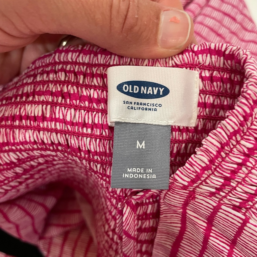 Old Navy Pink Striped Fit & Flare Sundress Mini | A-Line | Size M - Picture 5 of 15